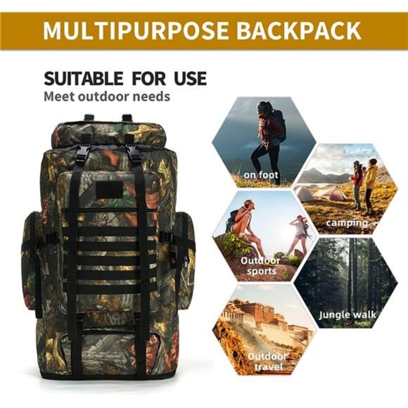 Military Tactical Backpack for Men Large Army Rucksack molle bag Hiking Daypack - Picture 5 of 5